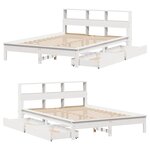 vidaXL Lit bibliothèque sans matelas blanc 120x200 cm bois pin massif