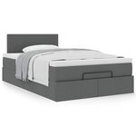 vidaXL Lit ottoman avec matelas gris foncé 120x200 cm tissu