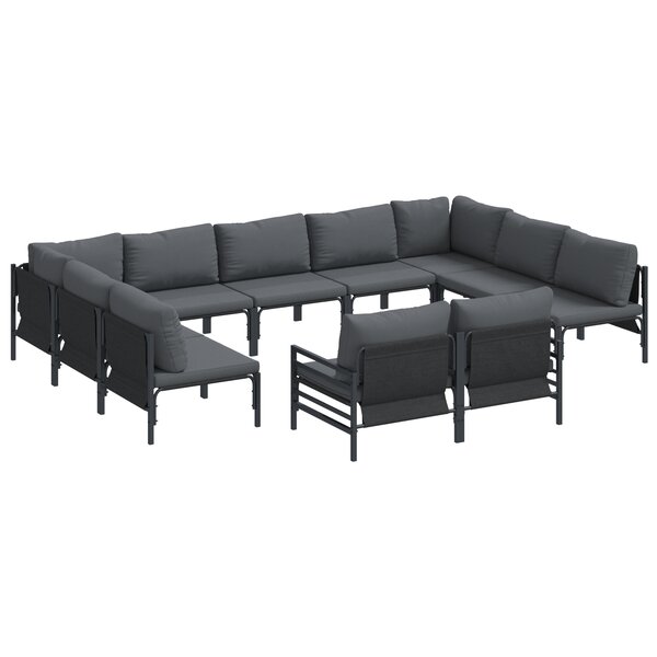vidaXL Ensemble de canapé de jardin 11 Pièces Anthracite Acier