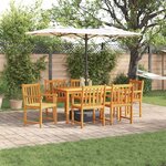 vidaXL Ensemble de salle à manger pour jardin 7 Pièces Marron