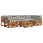 vidaXL Ensemble de canapés d'extérieur 7 Pièces Gris Naturel et Clair
