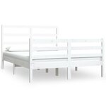 vidaXL Cadre de lit Blanc Bois de pin massif 150x200 cm Très grand