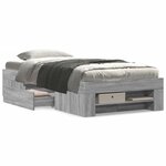 vidaXL Cadre de lit sonoma gris 90x190 cm bois d'ingénierie