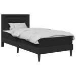 vidaXL Cadre de lit avec bandes LED Noir 90 x 190 cm Simili cuir