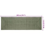 vidaXL Tapis de surface Rectangulaire Vert olive 80 x 200 cm Jute