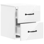 vidaXL Cabinet de chevet mural Blanc brillant 34 5 x 33 x 40 cm