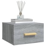 vidaXL Table de chevet murale sonoma gris 35x35x20 cm