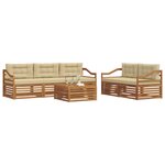 vidaXL Ensemble de canapés d'extérieur 6 Pièces Naturel et Beige