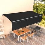 vidaXL Auvent manuel rétractable avec store 6x3 m Anthracite