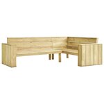 vidaXL Banc d'angle de jardin et coussins 239 cm Bois de pin imprégné