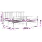 vidaXL Cadre de lit sans matelas noir 200x200 cm bois massif de pin