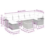 vidaXL Salon de jardin 8 Pièces avec coussins noir résine tressée