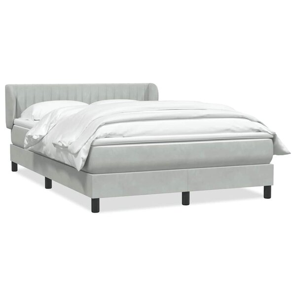 vidaXL Sommier à lattes de lit et matelas gris clair 160x220cm velours