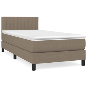 vidaXL Sommier à lattes de lit avec matelas Taupe 90x190 cm Tissu