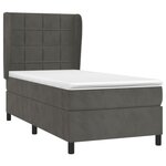 vidaXL Sommier à lattes de lit et matelas Gris foncé 90x190 cm Velours