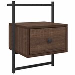 vidaXL Table de chevet murale 2 Pièces chêne marron 35x30x51 cm