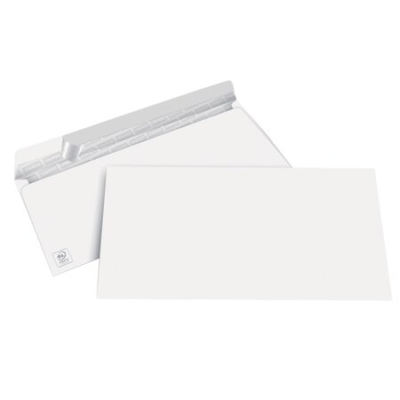 Enveloppe blanche dl 110 x 220 mm 80g sans fenêtre - bande autoadhésive (boîte de 500)