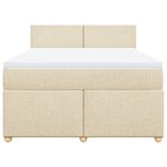 vidaXL Sommier à lattes de lit avec matelas Crème 140x190 cm Tissu