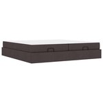 vidaXL Cadre de lit avec stockage Marron foncé 200 x 200 cm tissu