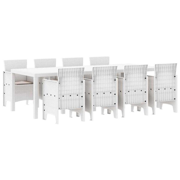 vidaXL Ensemble de salle à manger pour jardin 9 Pièces Gris clair