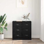 vidaXL Buffet Chêne noir 70 x 35 5 x 67 5 cm Bois d'ingénierie