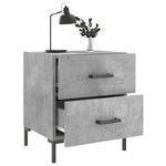 vidaXL Table de chevet gris béton 40x35x47 5 cm bois d’ingénierie