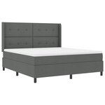 vidaXL Lit à ressorts avec matelas et LED gris foncé 180x200 cm  en tissu.
