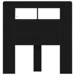 vidaXL Tête de lit LED avec étagère Chêne noir 100 x 18.5 x 103.5 cm