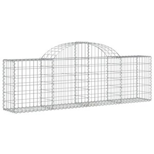 vidaXL Panier de gabions arqué 200x30x60/80 cm Fer galvanisé