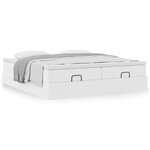 VidaXL Cadre de lit ottoman avec matelas blanc 180x200 cm similicuir