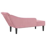 vidaXL Chaise longue avec coussins rose velours