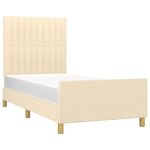vidaXL Cadre de lit sans matelas crème 90x200 cm tissu