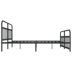 vidaXL Cadre de lit métal avec tête de lit/pied de lit noir 193x203 cm