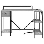 vidaXL Bureau Gris Sonoma 120 x 79 x 86 5 cm Bois d'ingénierie