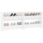 vidaXL Armoires à chaussures murales 2 Pièces Blanc 80x18x60 cm Aggloméré