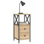 vidaXL Tables de chevet 2Pièces chêne sonoma 34x35 5x70cm bois ingénierie