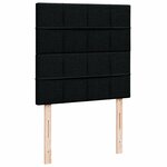vidaXL Sommier à lattes de lit avec matelas Noir 100x200 cm Tissu