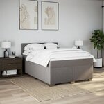 vidaXL Sommier à lattes de lit avec matelas Taupe 140x190 cm Tissu