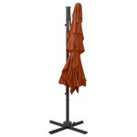 vidaXL Parasol à 4 niveaux avec mât en aluminium Terre cuite 250x250cm