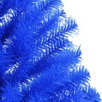 vidaXL Demi sapin de Noël artificiel avec support Bleu 150 cm PVC
