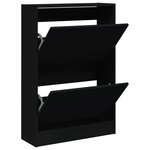 vidaXL Armoire à chaussures noir 60x21x87 5 cm bois d'ingénierie