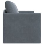 vidaXL Canapé-lit au sol 2-en-1 Gris foncé 124x204x61 cm Velours