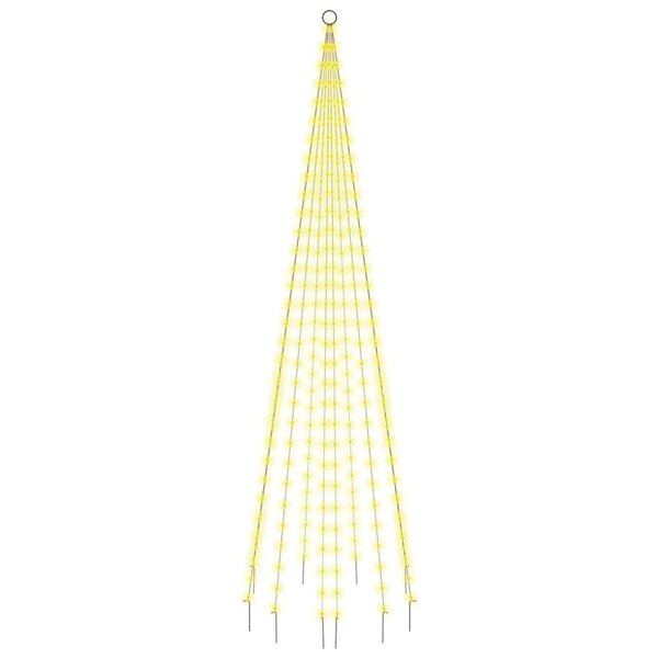 vidaXL Sapin de Noël sur mât de drapeau 310 LED Blanc chaud 300 cm