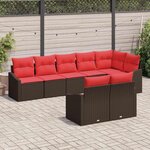 vidaXL Ensemble de Canapés avec coussin 8 Pièces Marron polyrotin