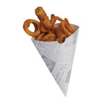 Lot de 1000 cornets à frites en papier recyclable et  -  - papier 182x182mm