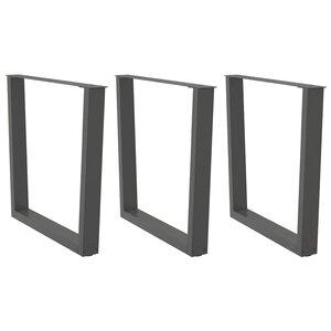 vidaXL Pieds de table à manger en forme de V  3 pièces  anthracite  80 x (72-73 3) cm  acier