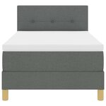 vidaXL Lit avec sommier et matelas gris foncé 90x190 cm Tissu