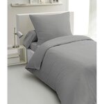 Parure de couette 2 pièces HP72080 - microfibre 82 g - 140 x 200 cm - Gris clair