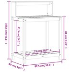 vidaXL Table de rempotage avec étagères marron bois massif de pin