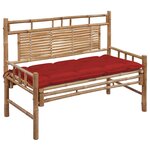 vidaXL Banc de jardin avec coussin 120 cm Bambou